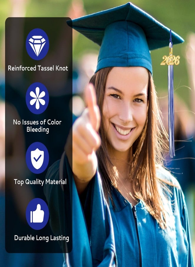 Nelisylux 2026 Tassel Graduation, Blue and White Graduation Tassel, 2026 Tassel Charms for Graduations Cap Decorations, Tassels Memorial Grad Cords for College High School Graduate Hat Ceremonies Accessories - Image 3